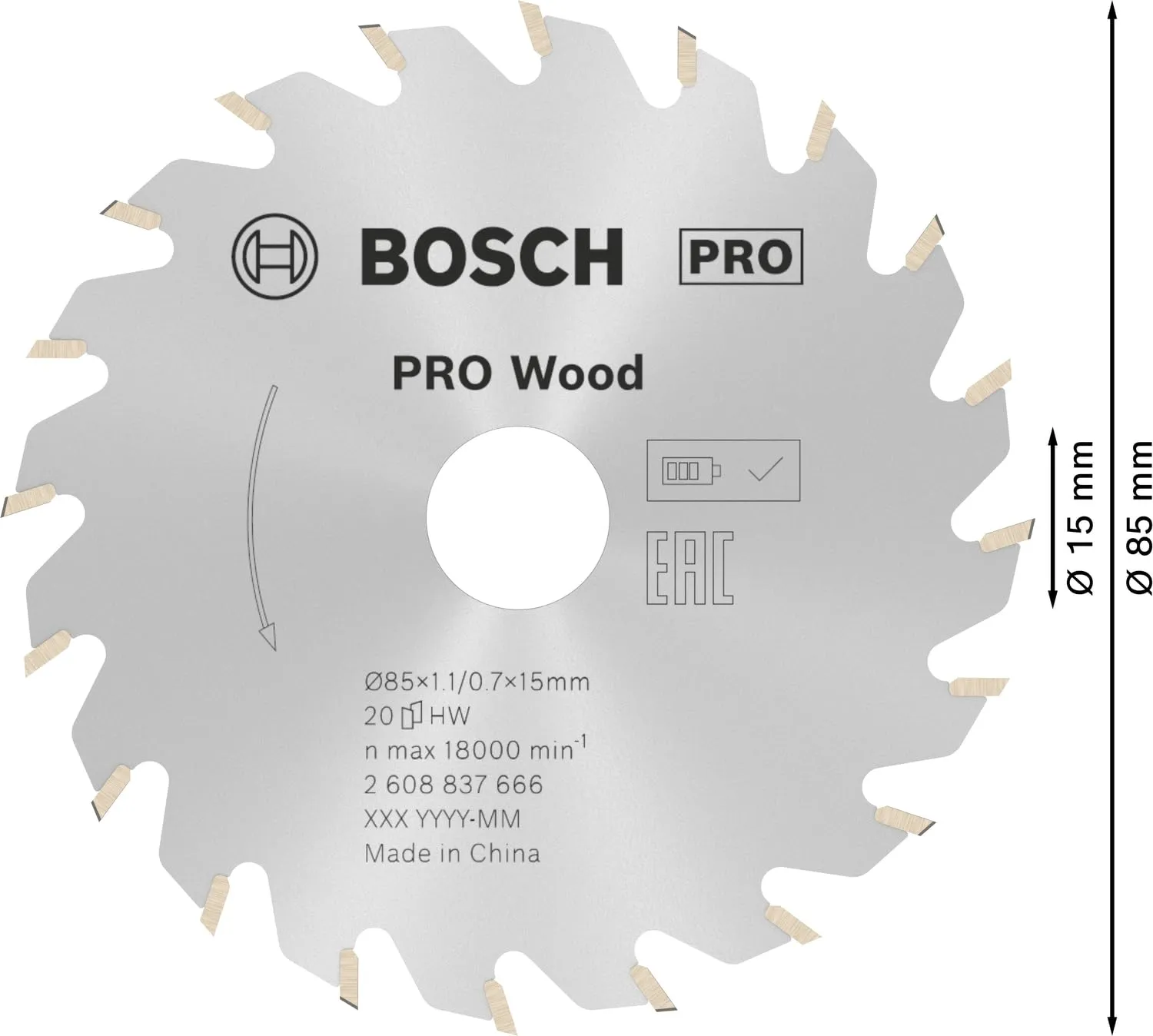 Bosch Expert PRO Wood lama circolare 85 mm 20 denti