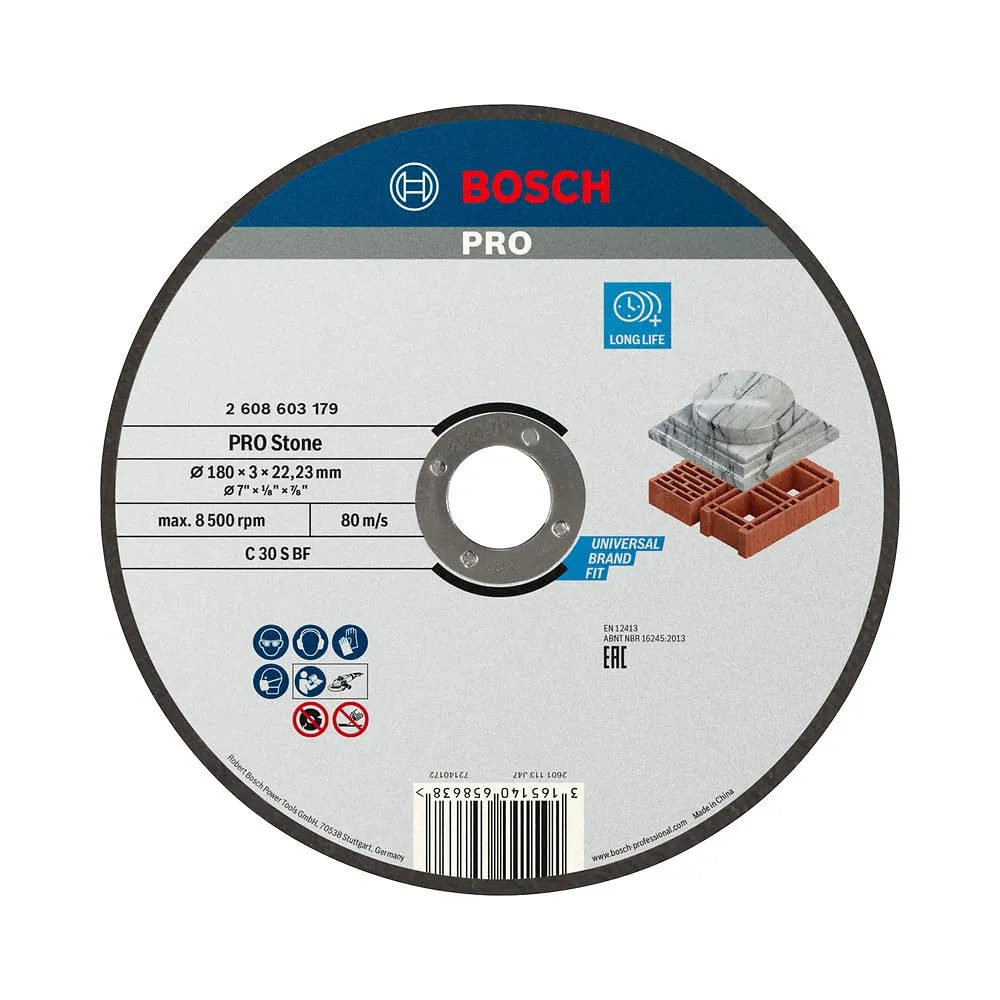 Bosch PRO Stone Disco da Taglio Pietra 115 mm per Mattone