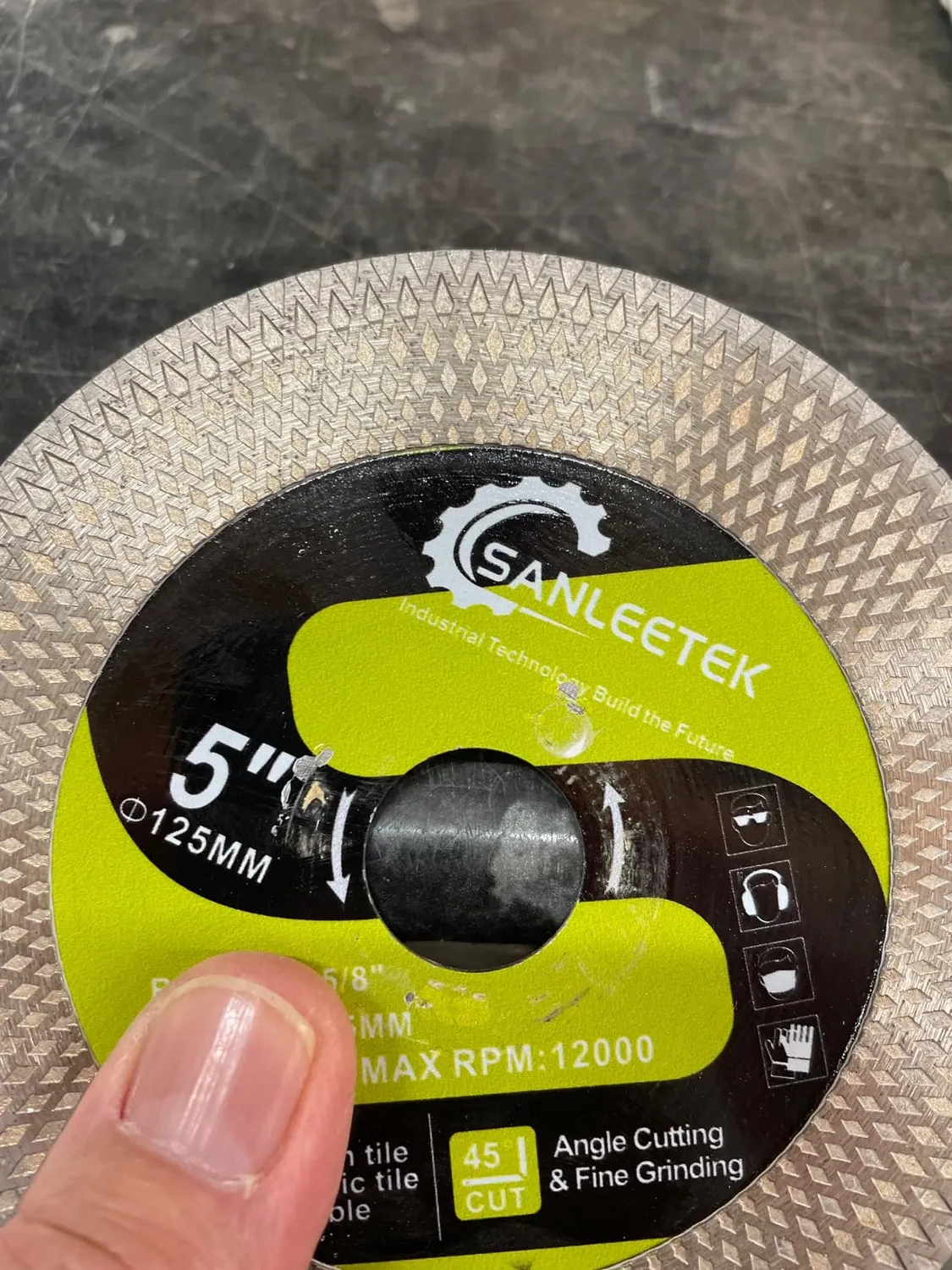 Sanleetek disco diamantato 125 mm gres ceramica bifacciale