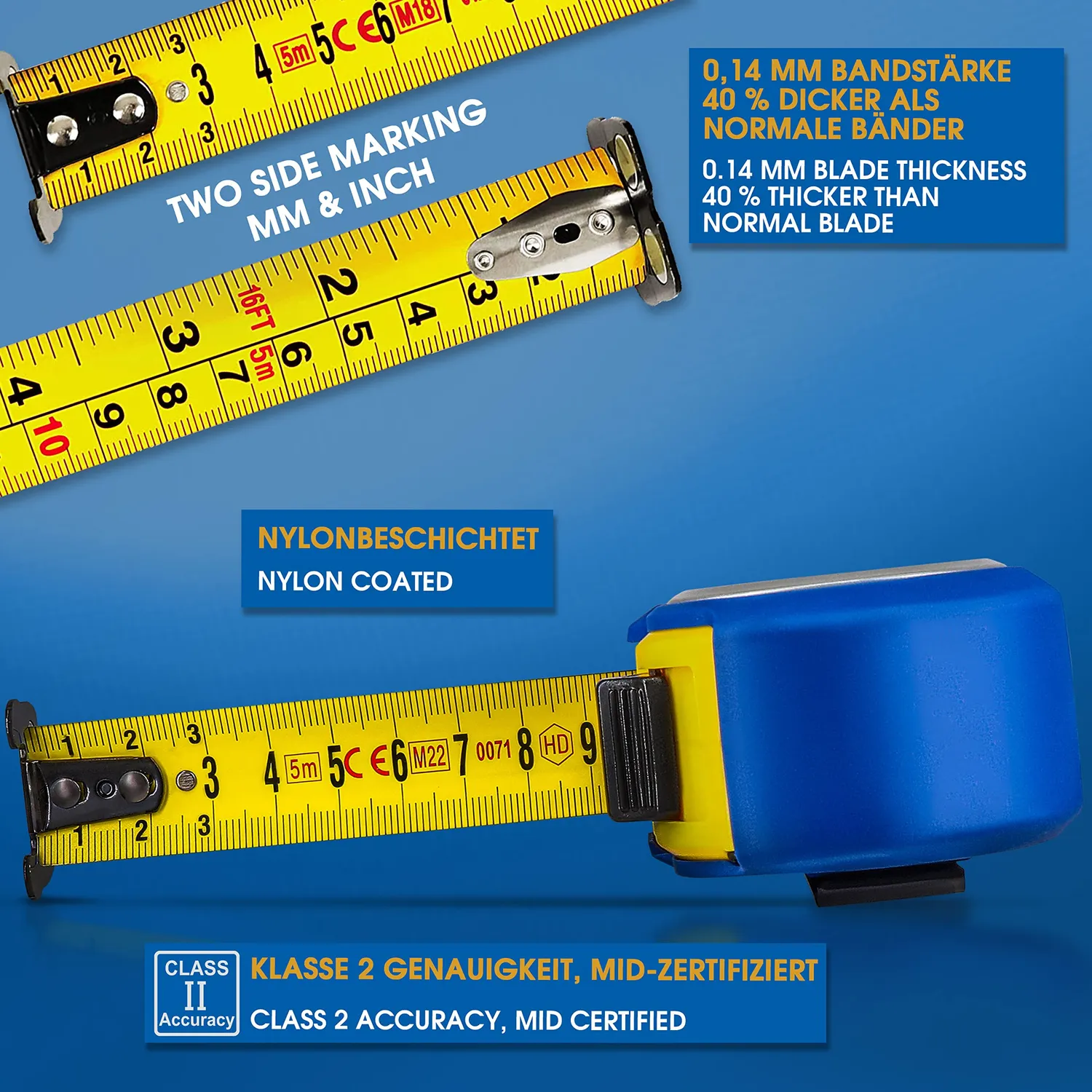 S&R metro a nastro 5 m magnetico mm/pollici autobloccante