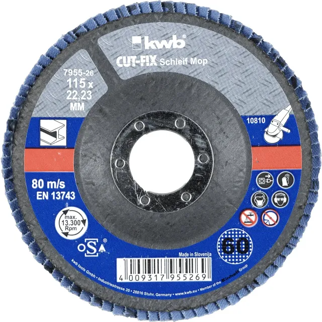KWB Cut-Fix 795526 Disco lamellare 115x22 mm GR60 metallo