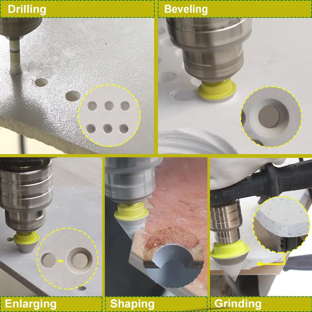 SANLEETEK punte diamantate gres 5 pz 6-20 mm a secco
