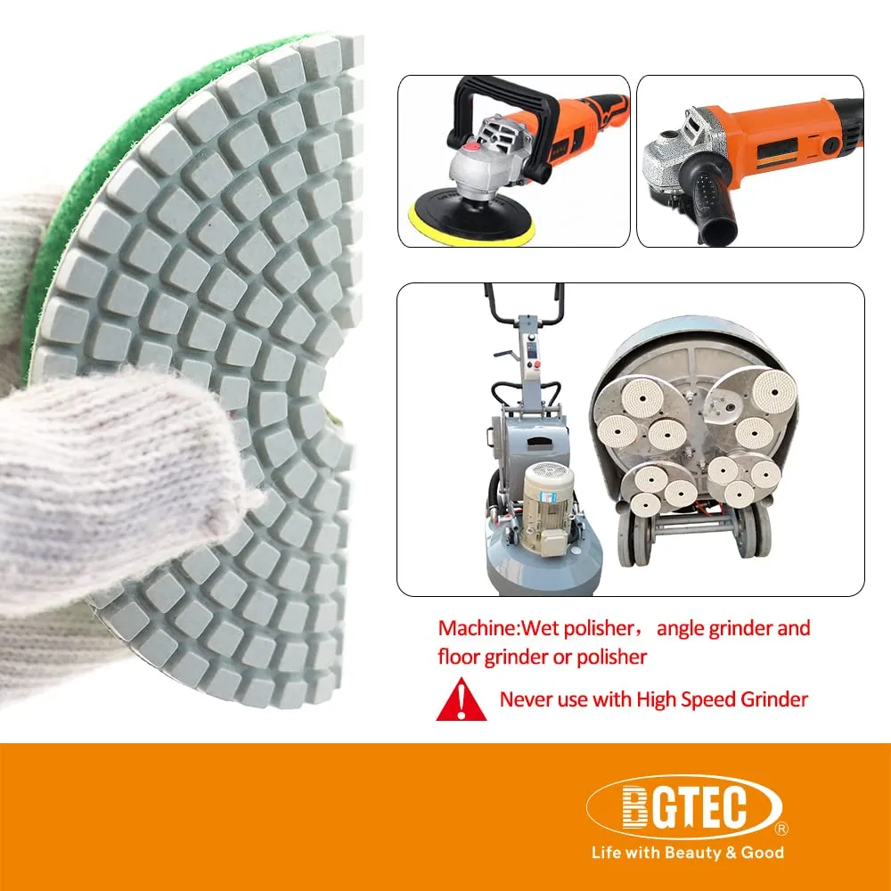 BGTEC MAB dischi diamantati lucidatura 100 mm 8 pezzi umido
