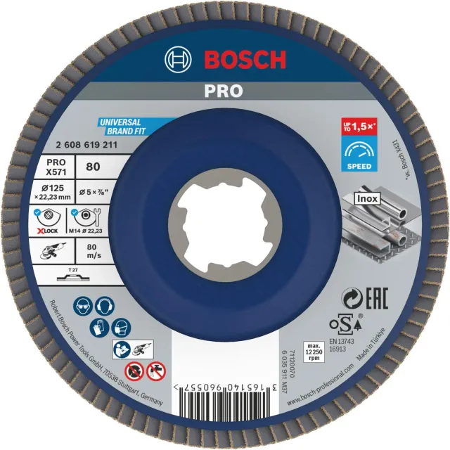 Bosch Expert disco lamellare PRO X571 X-Lock 125 K80