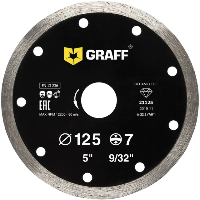 Graff Premium Disco Diamantato 125 mm Gres Sottile