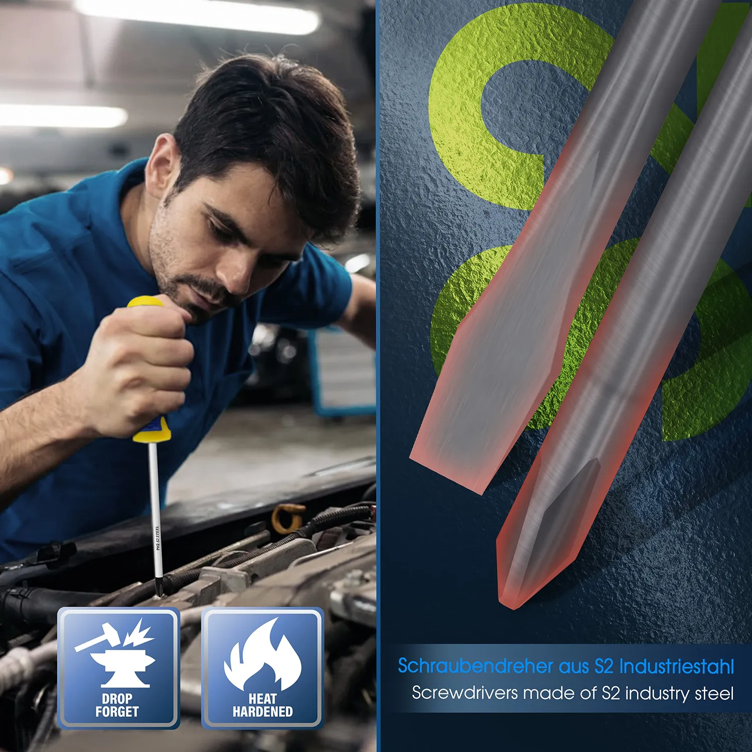 S&R set cacciaviti magnetici professionali 6 pezzi taglio croce