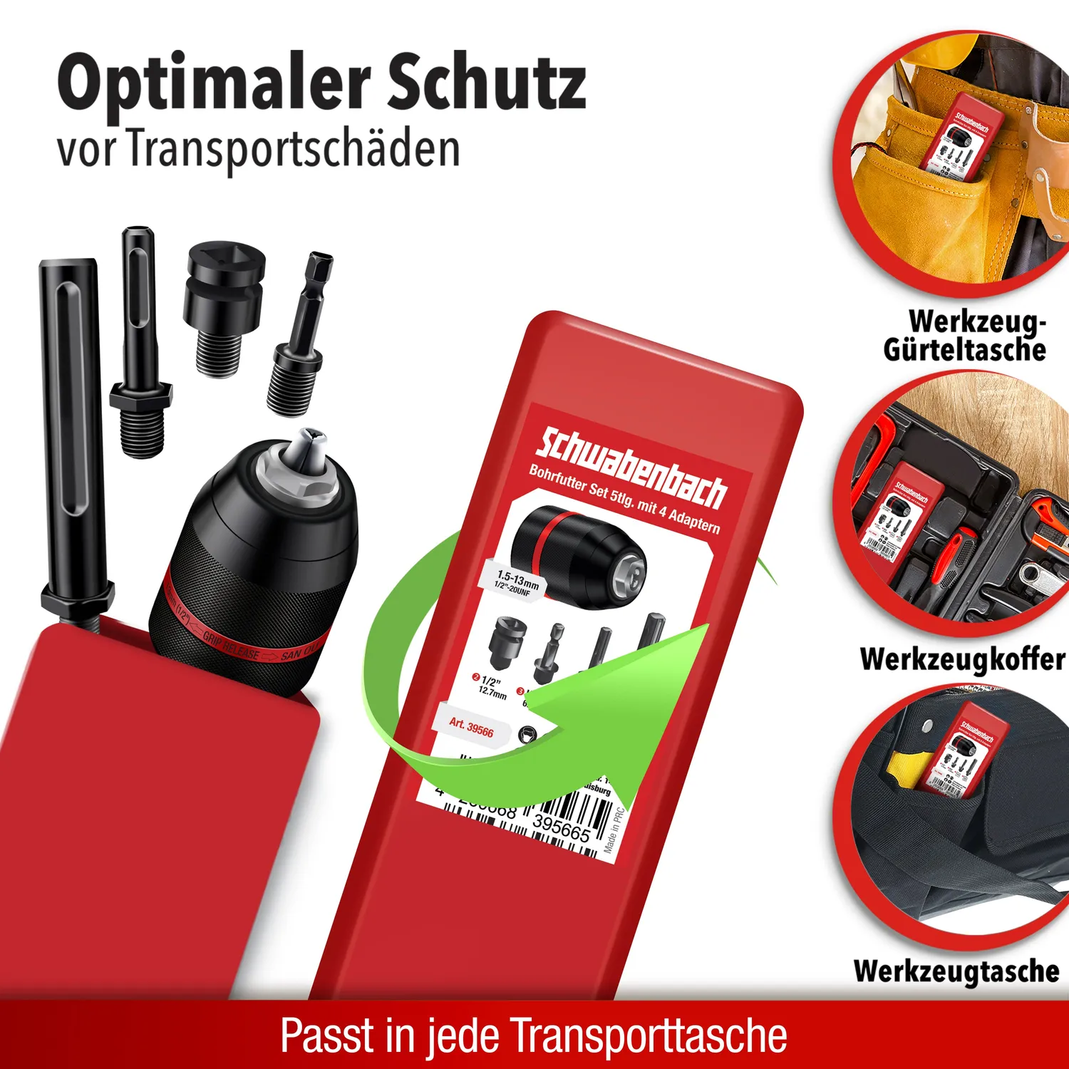 Schwabenbach Mandrino Autoserrante 1,5-13 mm Set 5 Pezzi