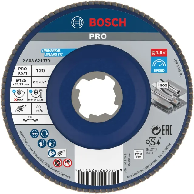 Bosch Expert PRO X571 Disco Lamellare 125 mm Grana 120