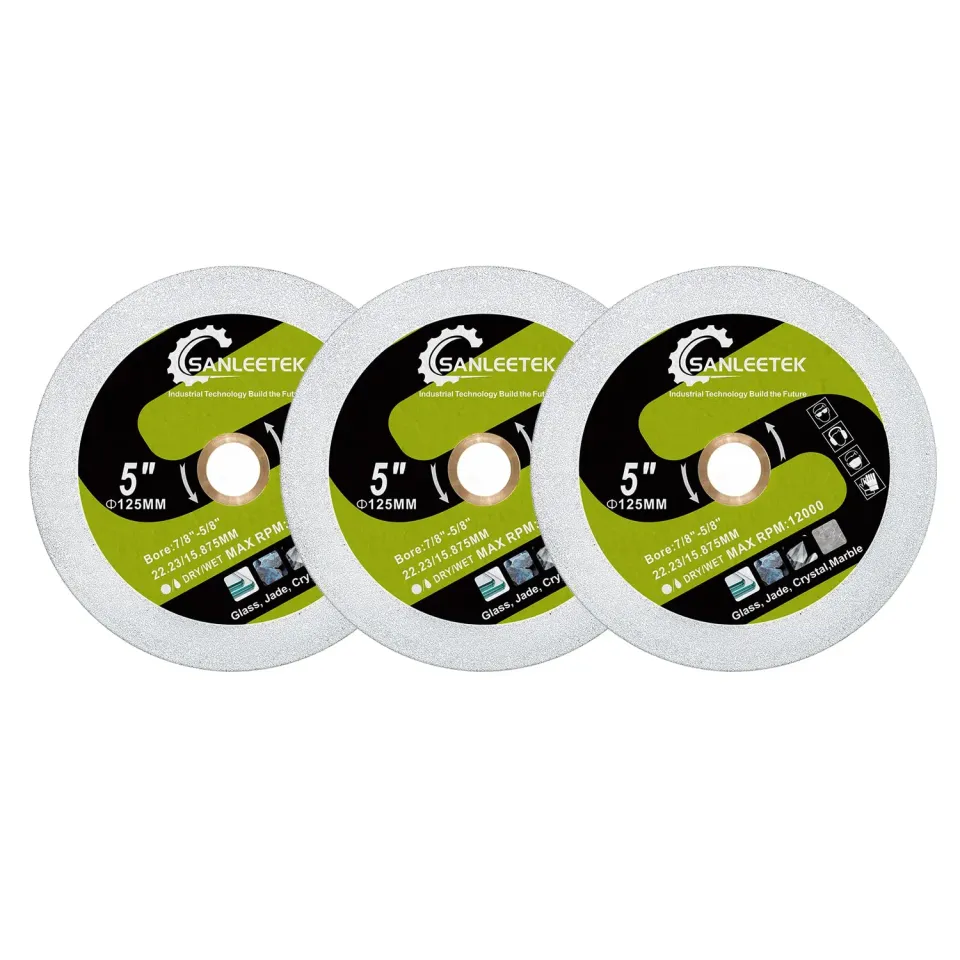 Sanleetek disco diamantato vetro 125 mm 3 pezzi sottile