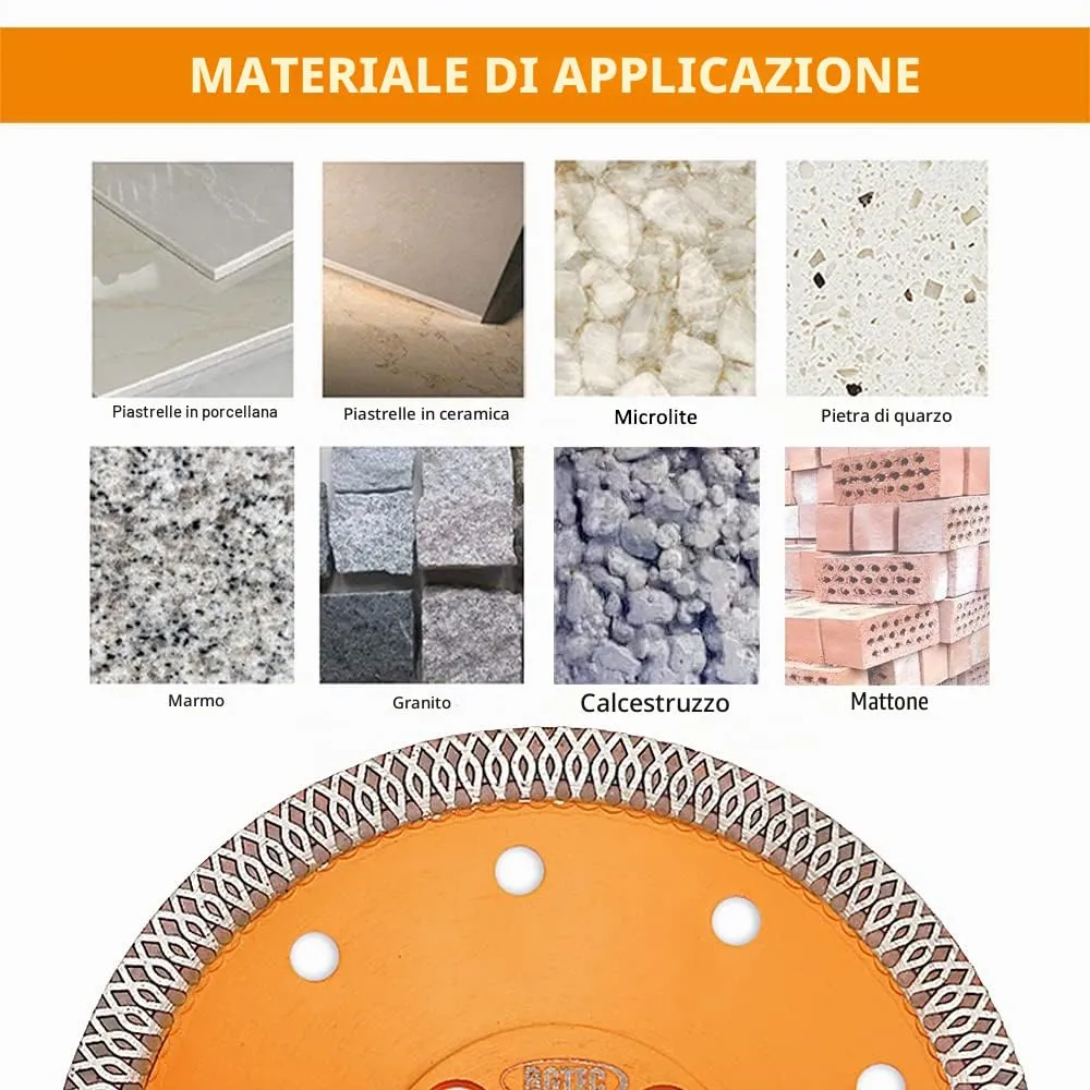 BGTEC Turbo Mesh disco diamantato 115mm ceramica gres