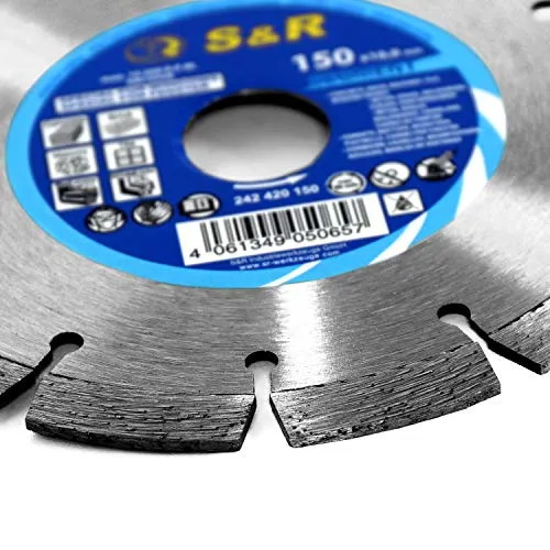 S&R disco diamantato segmentato 150 mm foro 25,5 mm secco