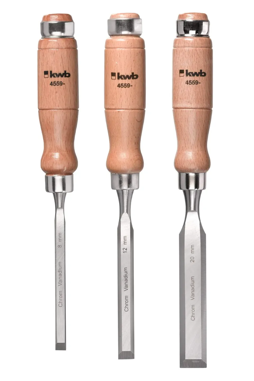 KWB 455900 Set Scalpelli Legno 3 Pezzi 8-12-20 mm