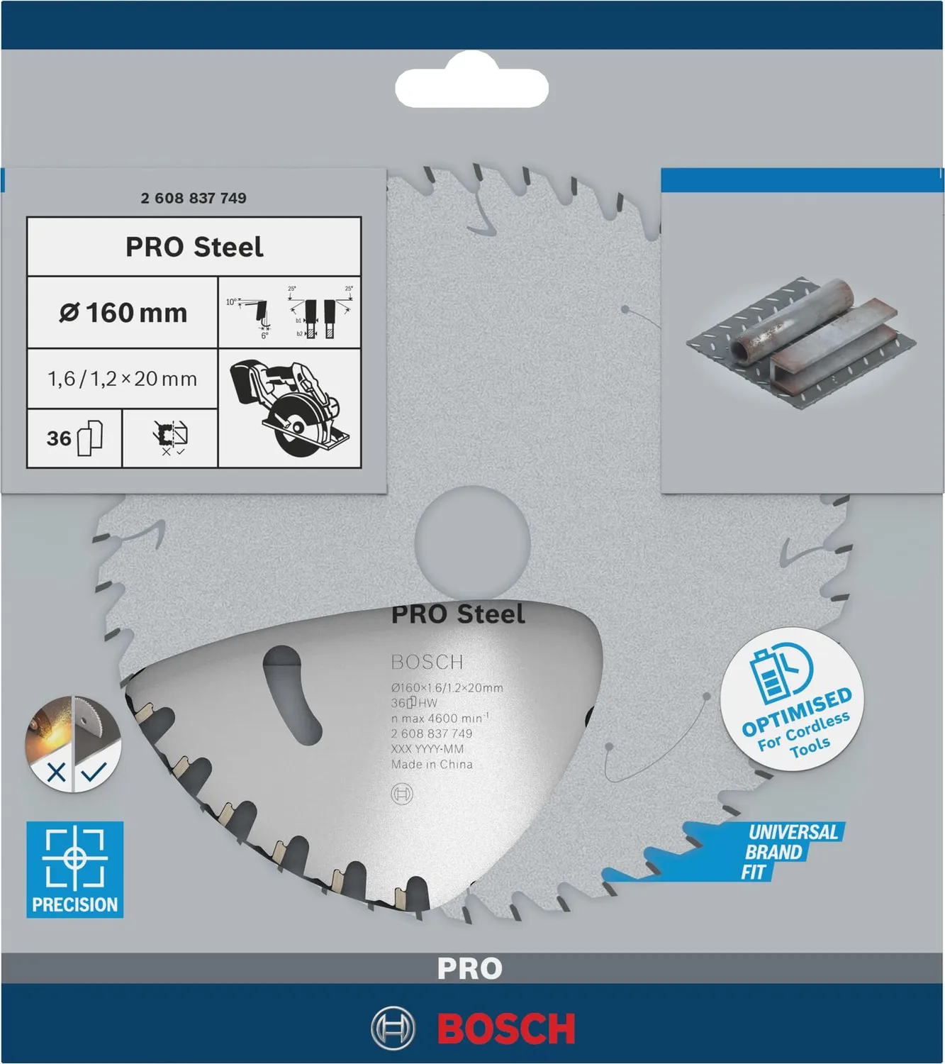 Bosch Expert Standard for Steel lama circolare 160 mm 36 denti
