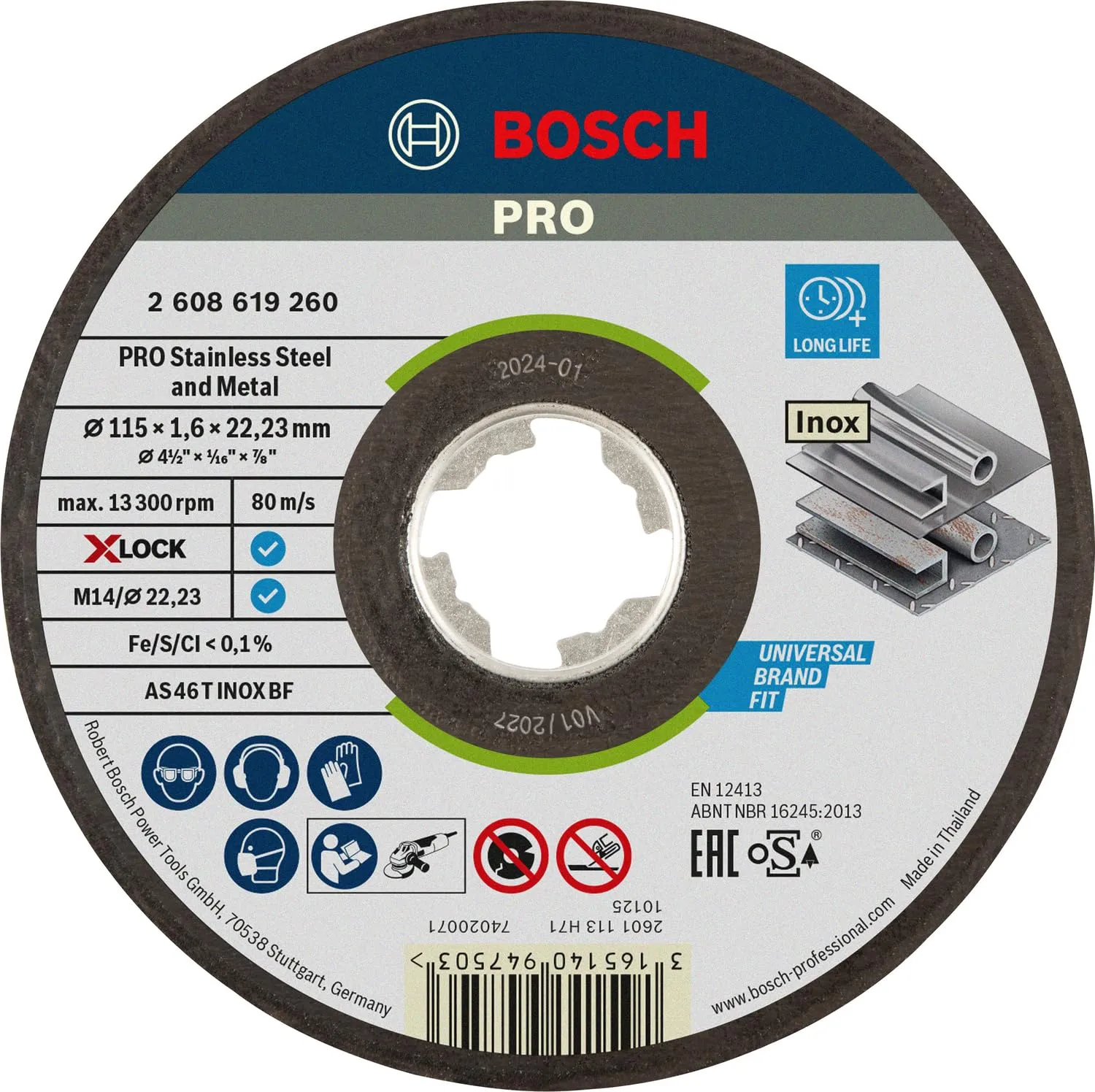 Bosch Expert PRO disco da taglio 125x1,0 mm inox X-Lock sottile