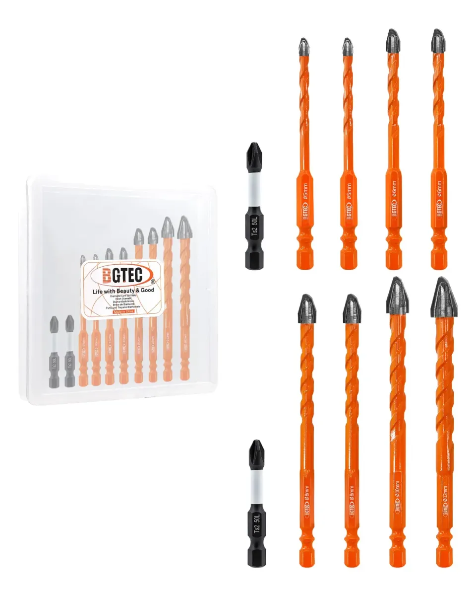 BGTEC punte piastrelle 5-12 mm set 10 pezzi + PH2