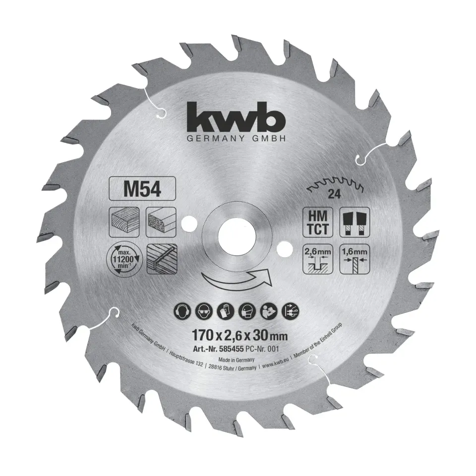 KWB 585455 lama circolare 170x30 mm 24 denti