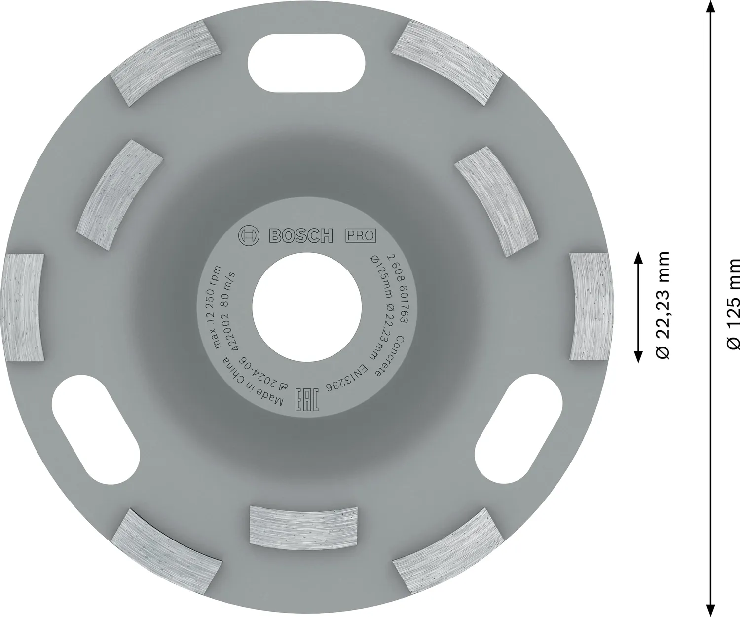 Bosch Expert for Concrete fresa a tazza diamantata 125 mm alta velocità