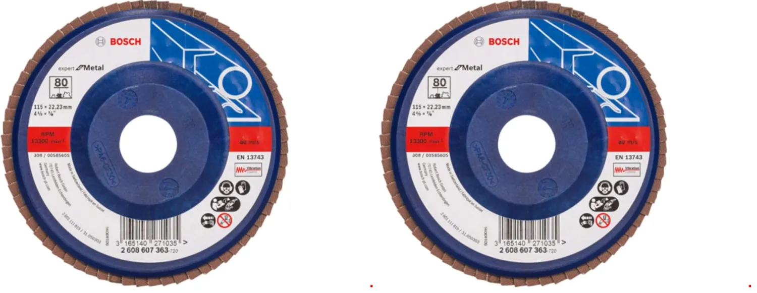 Bosch Expert 2608607351 disco lamellare 115 mm grana 80 metallo