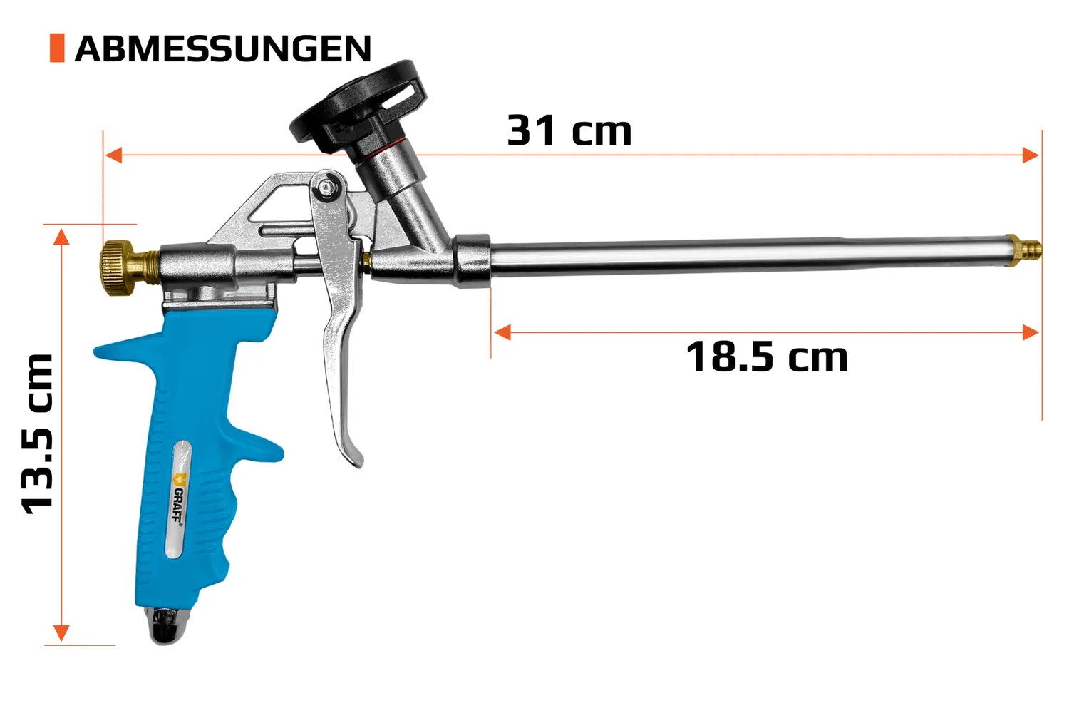 Graff pistola schiuma PU nichel dosaggio regolabile edilizia