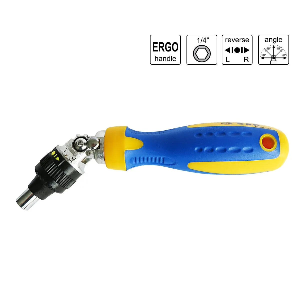 S&R Giravite cacciavite porta inserti 1/4" angolabile a cricchetto