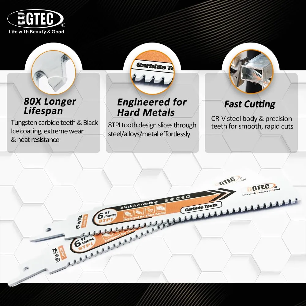 BGTEC lame gattuccio metallo 152mm 4 pezzi carburo