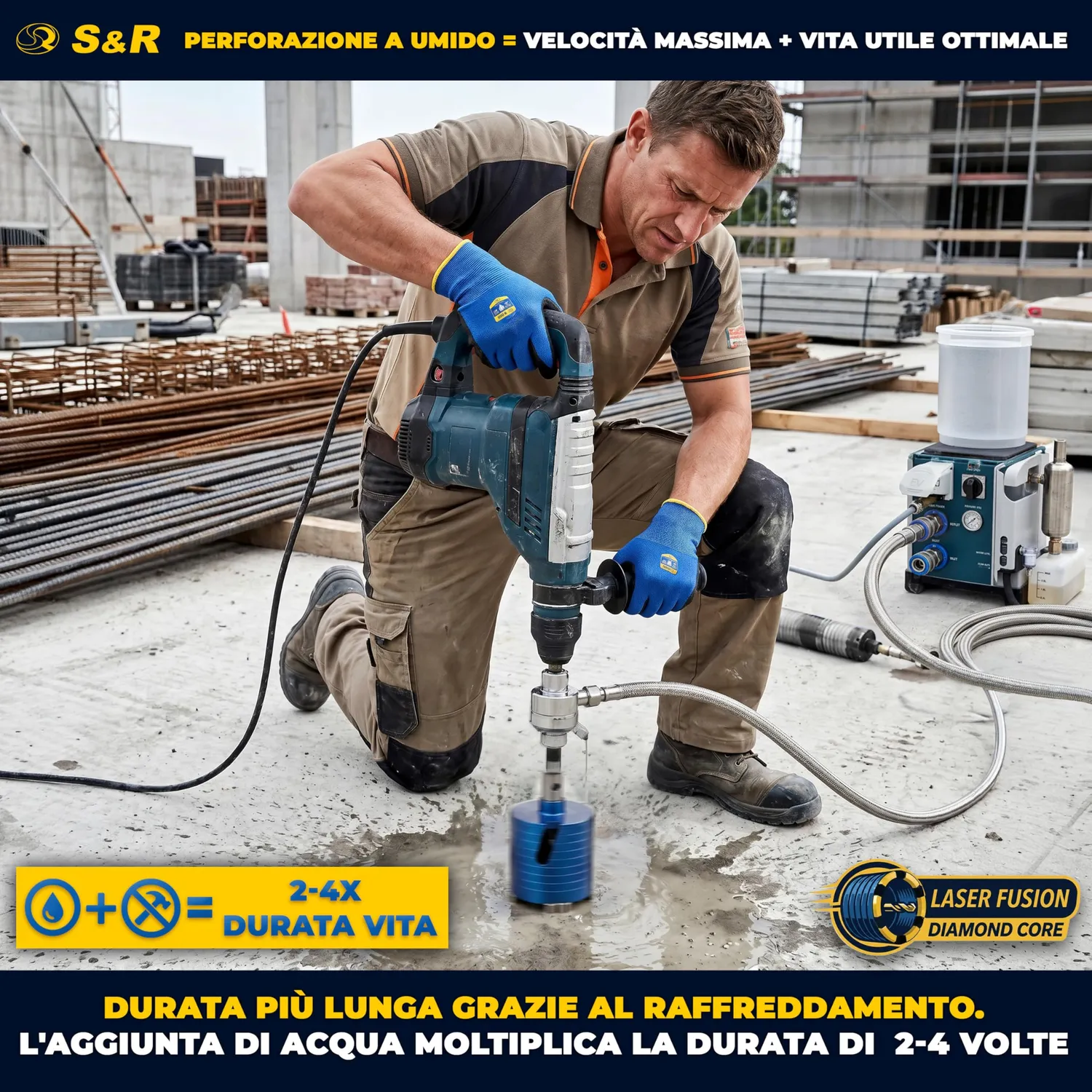 S&R Sega a Tazza Diamantata 68 mm SDS-Plus cemento