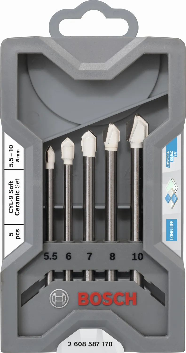 Bosch Expert CYL-9 SoftCeramic punte piastrelle 5pz 5,5-10 mm