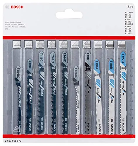 Bosch 2607011170 lame seghetto 10 pezzi per legno e metallo
