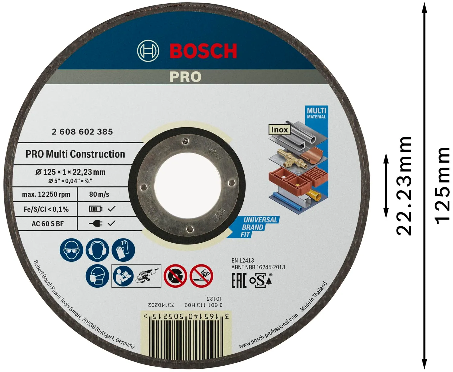 Bosch PRO Multi Construction disco taglio 125 mm