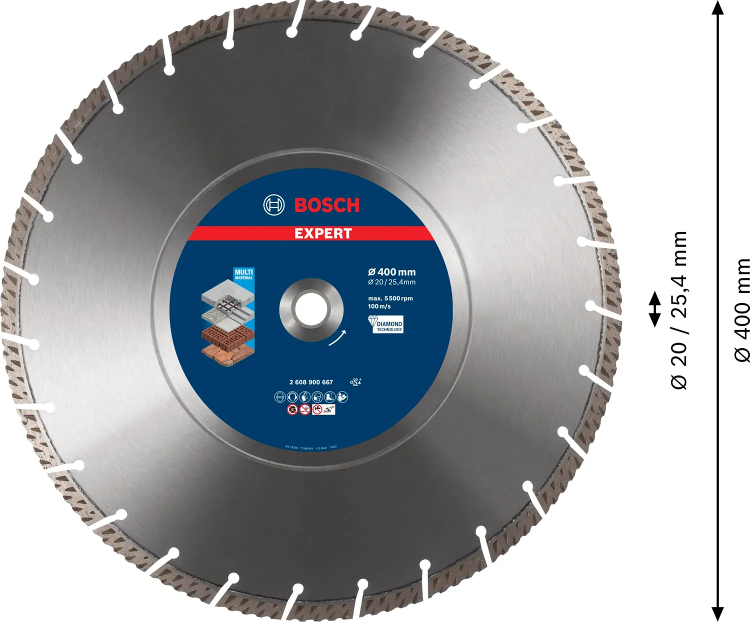 Bosch Expert MultiMaterial disco diamantato 400 mm per cemento armato