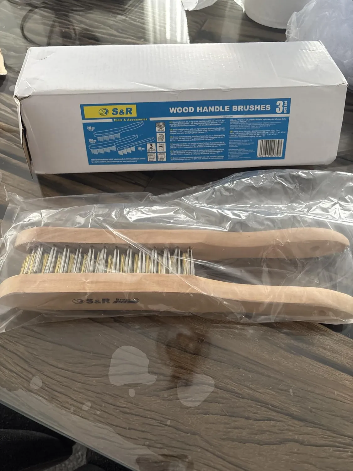 S&R Set 3 Spazzole Metalliche Inox Ottone 290 mm