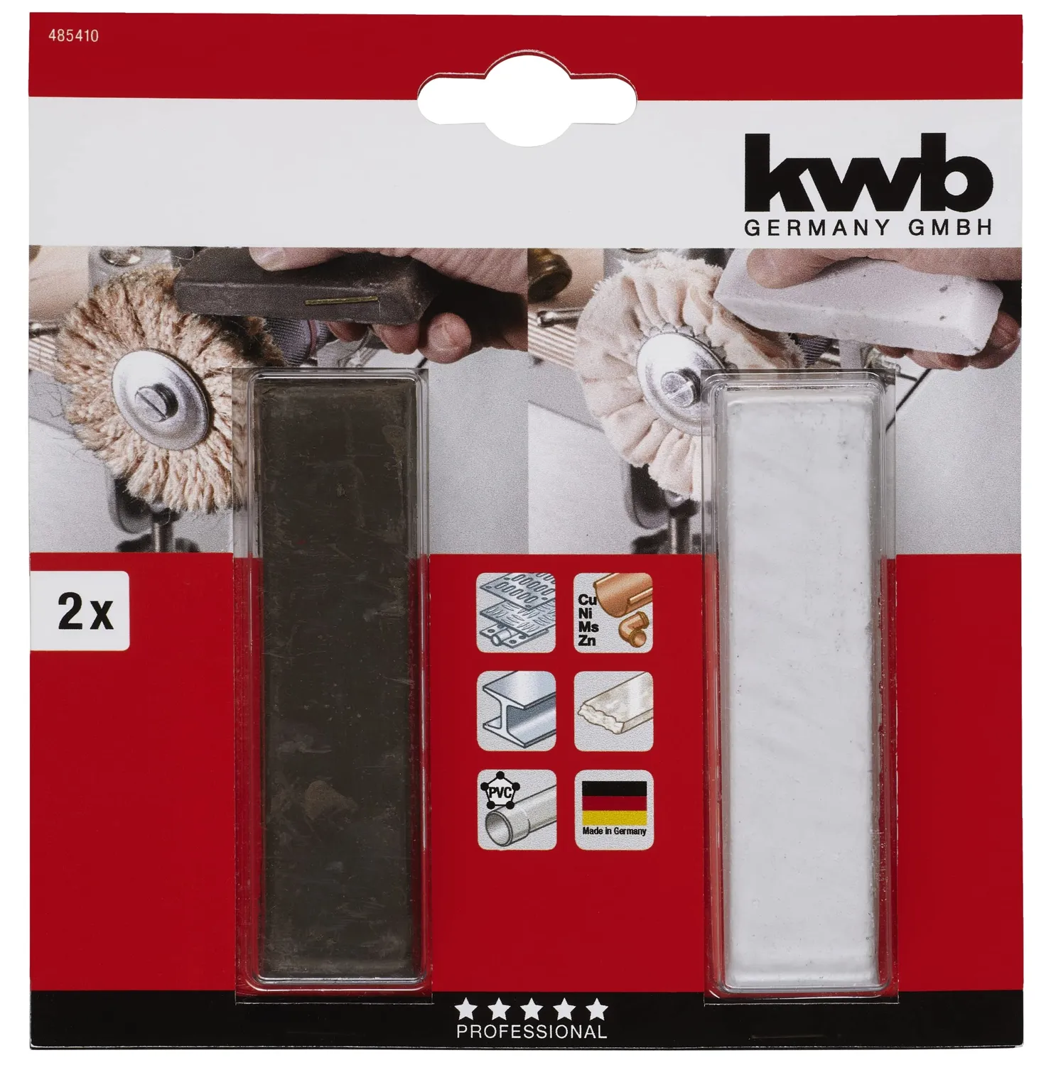 KWB 4854-10 pasta lucidante metalli 2 pezzi pre + finish