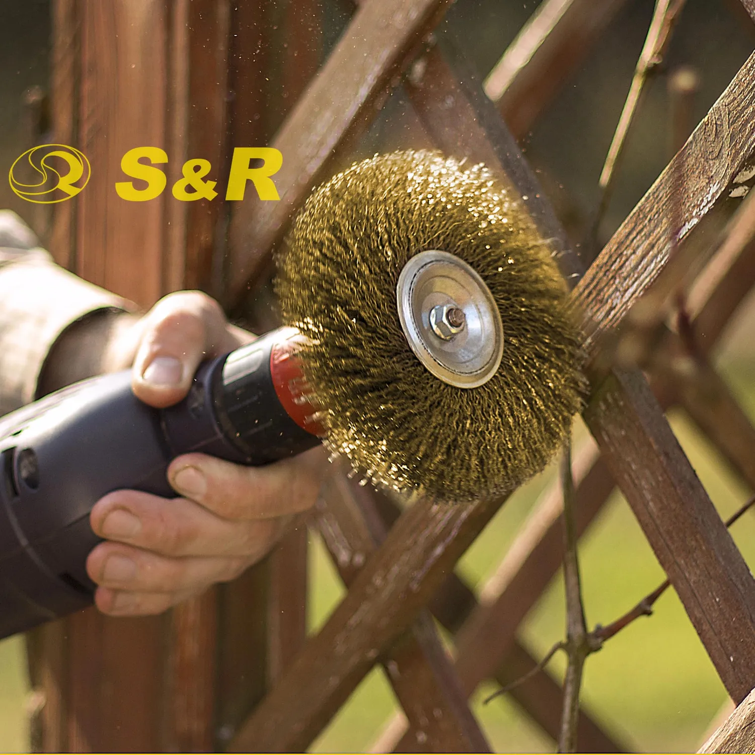 S&R set 7 spazzole metalliche 6 mm per trapano ottonate