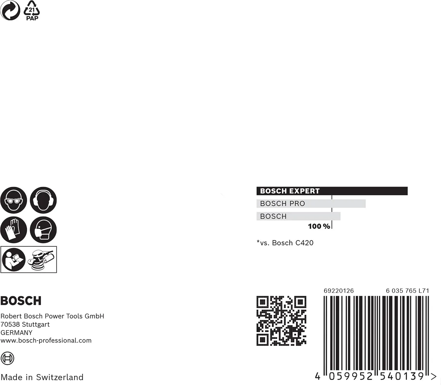 Bosch Expert M480 abrasivi rete 125mm G180 5 pezzi