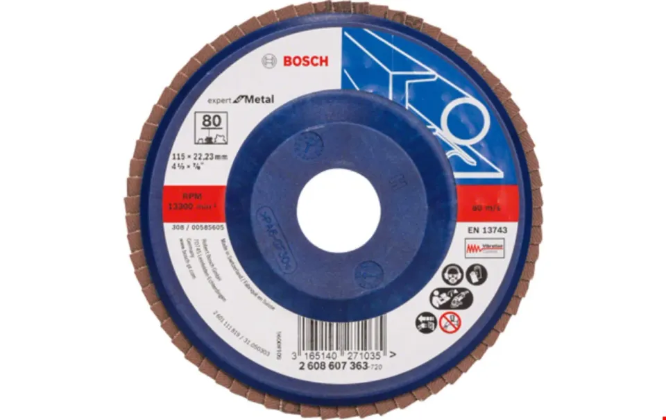 Bosch Expert 2608607351 disco lamellare 115 mm grana 80 metallo