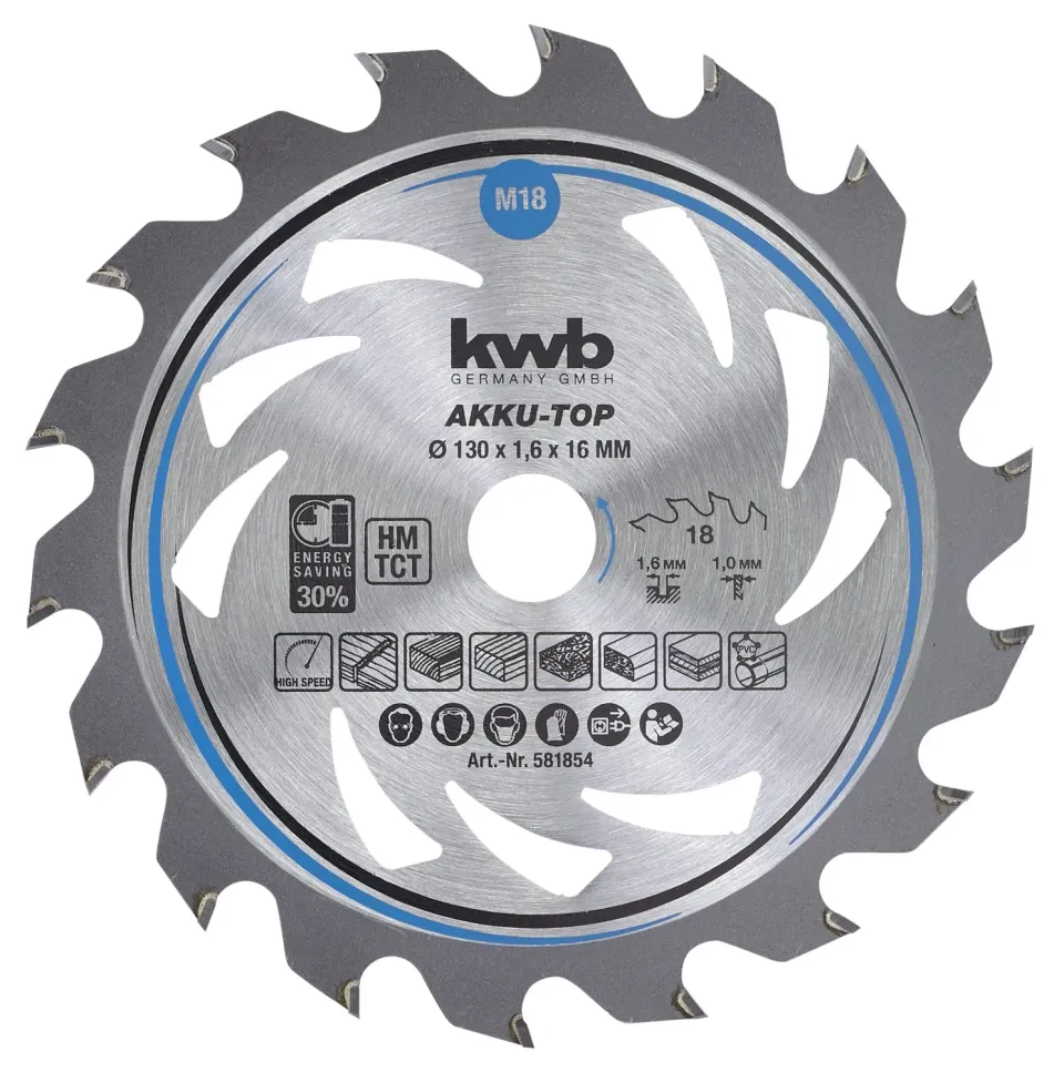 KWB Easy Cut Lama Circolare 130x16 mm 18 Denti per Legno