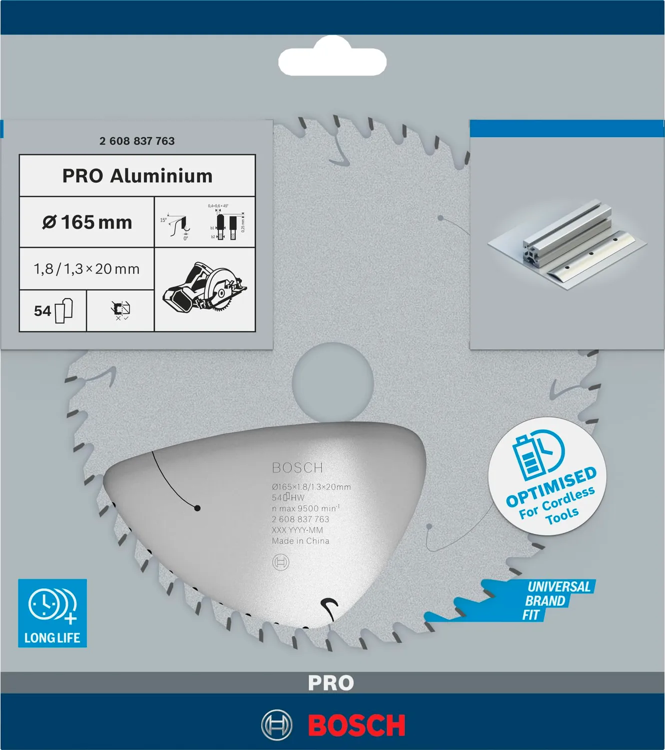 Bosch PRO Aluminium lama circolare cordless per alluminio e legno