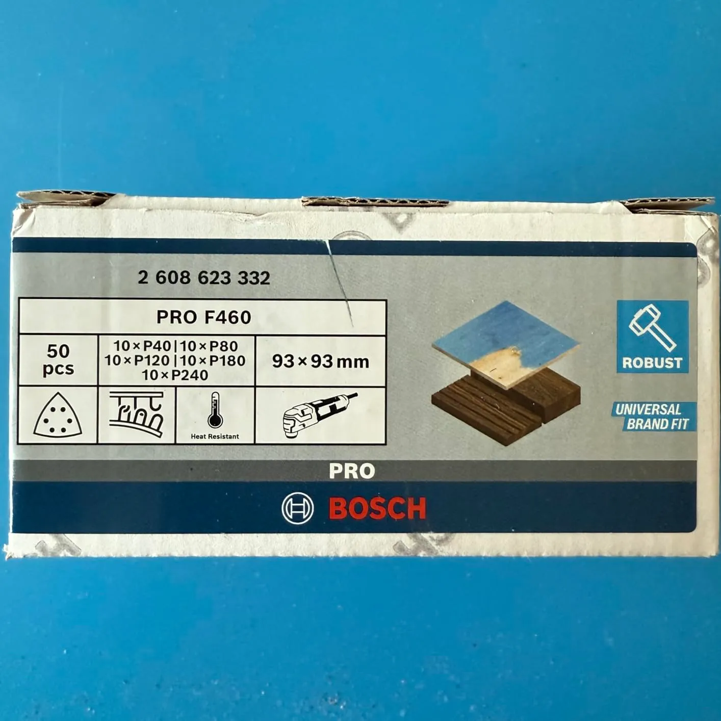 Bosch Expert F460 fogli abrasivi delta 93 mm 50 pezzi assortiti