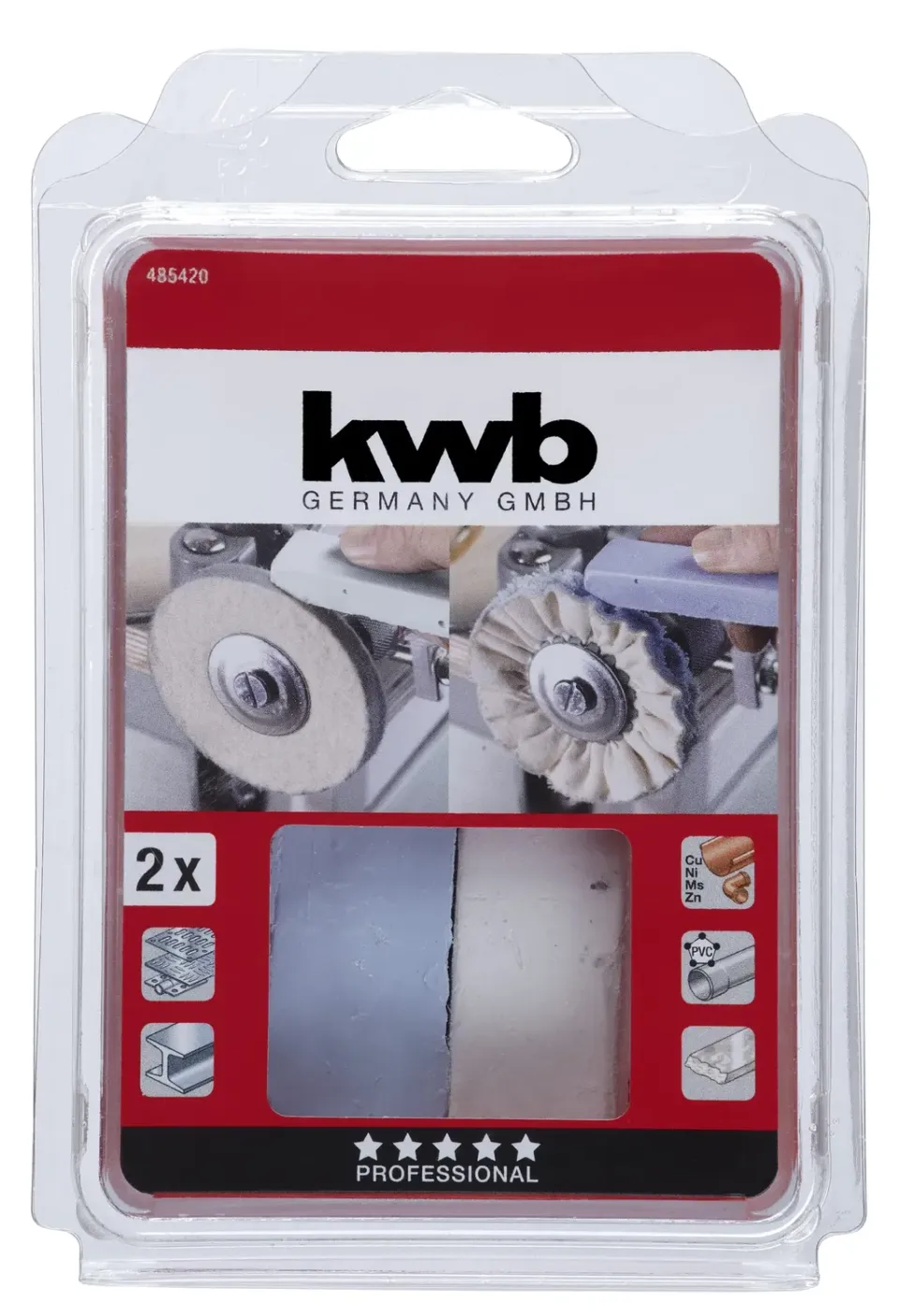 KWB 4854-20 pasta lucidatura 2 pezzi universale