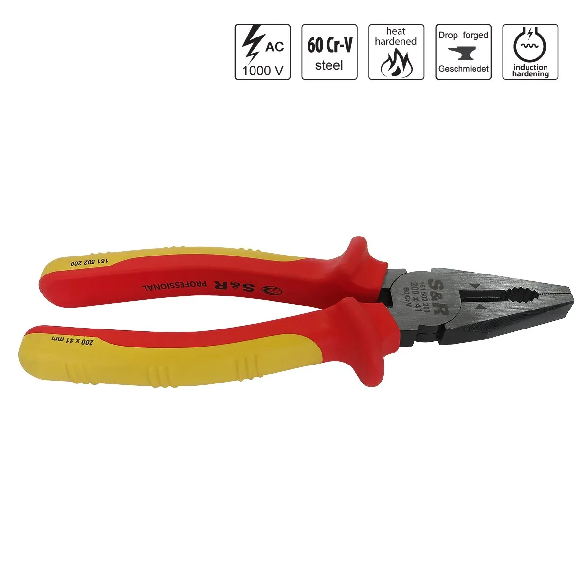 S&R Pinza Elettricista Universale 200 mm VDE 1000V