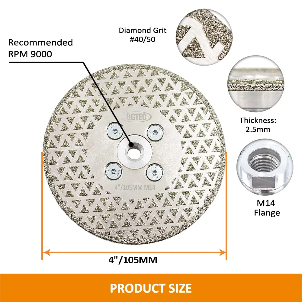 BGTEC disco diamantato 105 mm M14 per ceramica e marmo