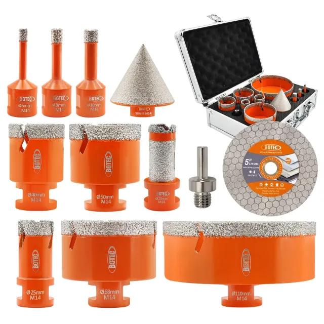 BGTEC Set 11pz Seghe a Tazza Diamantate M14