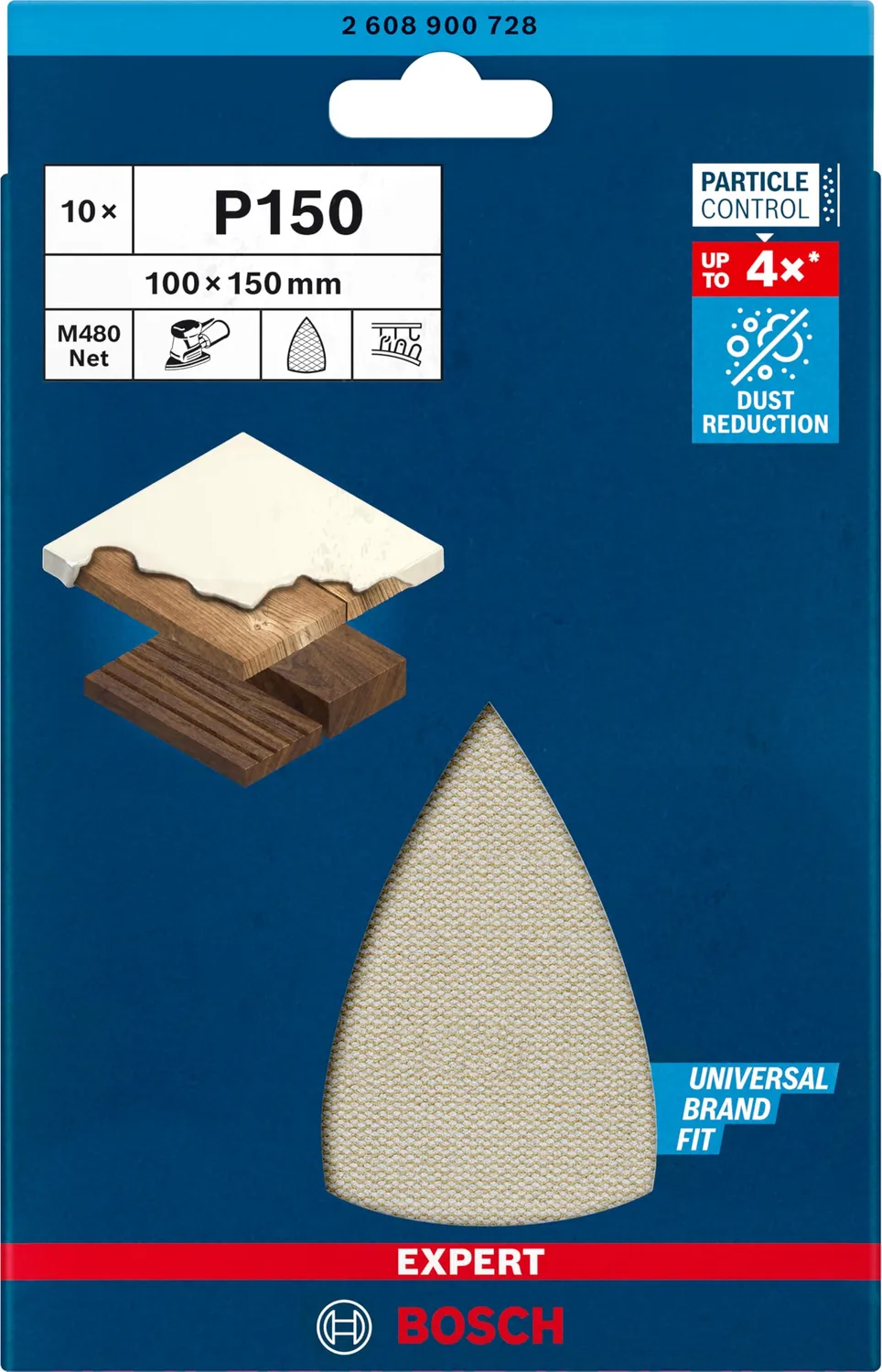 Bosch Expert M480 abrasivo a rete levigatrice palmare 100x150 G150 10pz