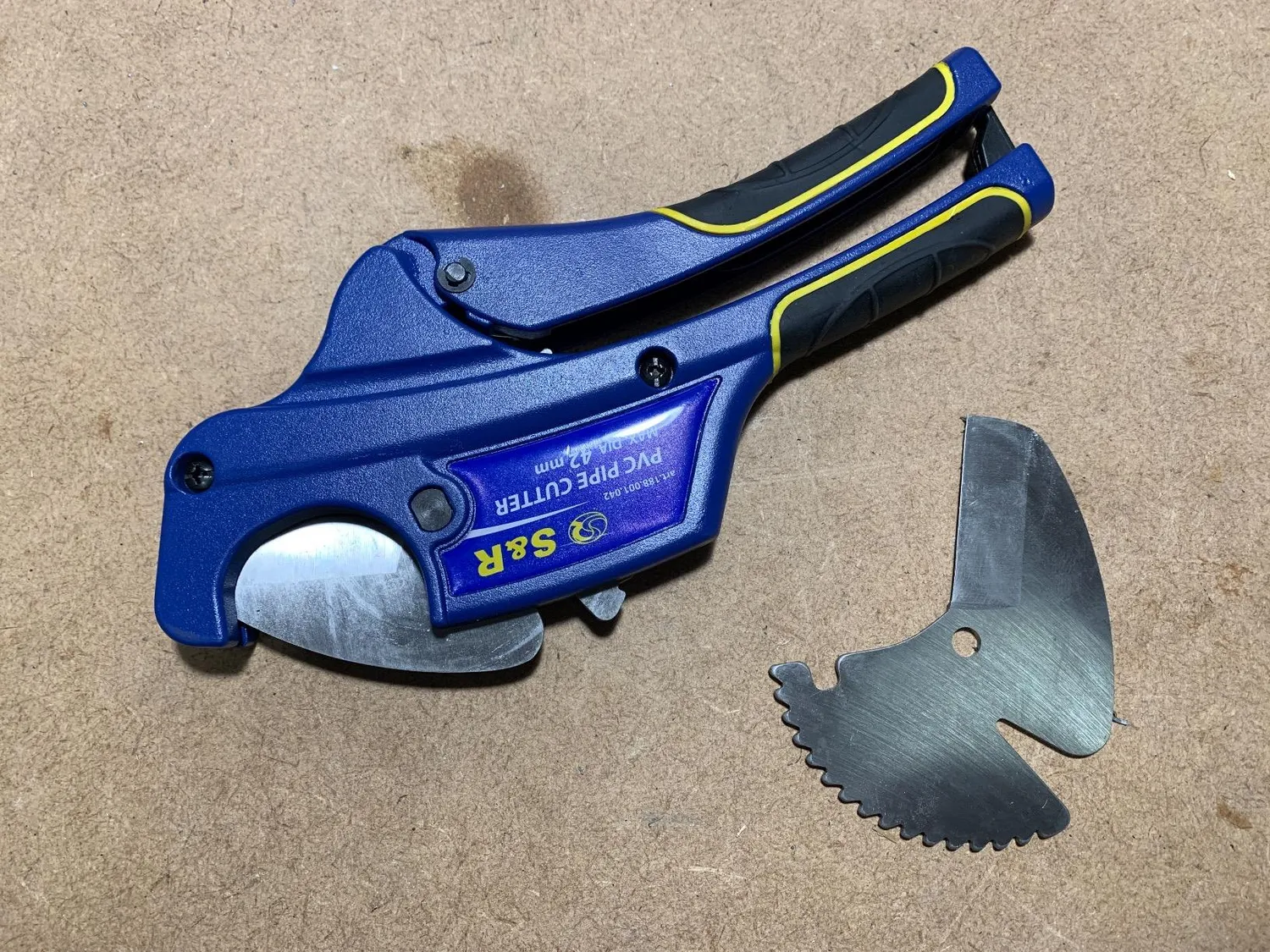 S&R tagliatubi PVC 42 mm a cricchetto con 2 lame inox
