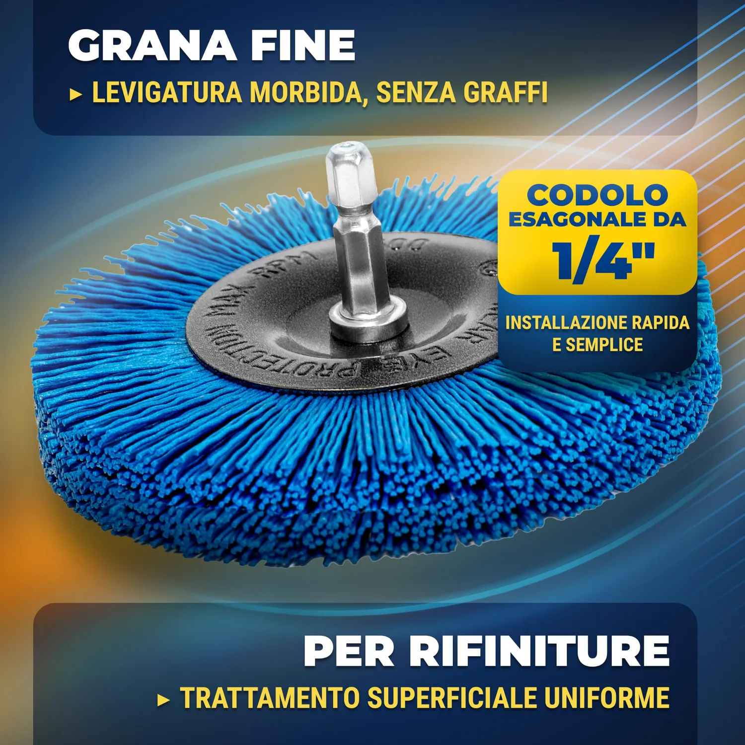 S&R Spazzola Nylon Morbida Trapano 100 mm 1/4"