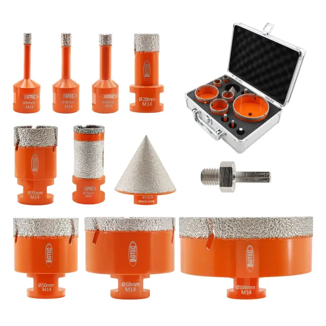 BGTEC Kit 5 set punte diamantate 11 pezzi per gres
