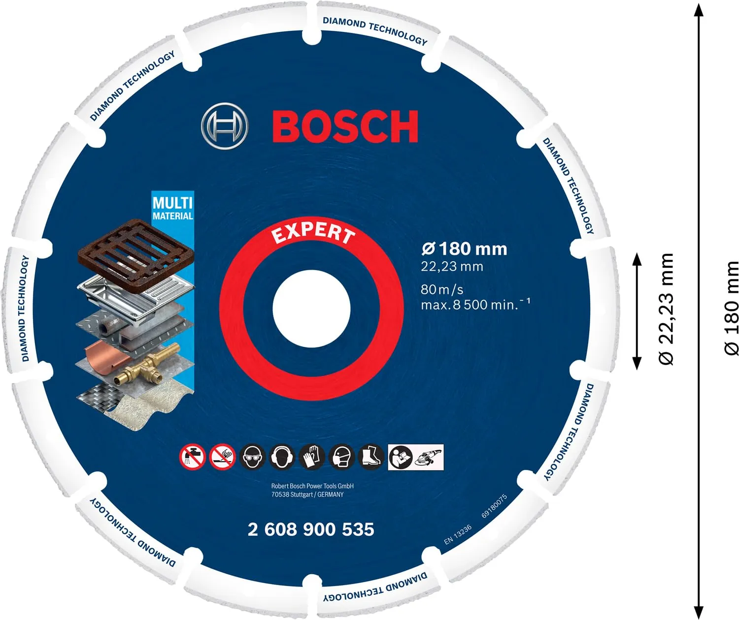 Bosch Expert Diamond Metal Wheel disco 180mm metallo