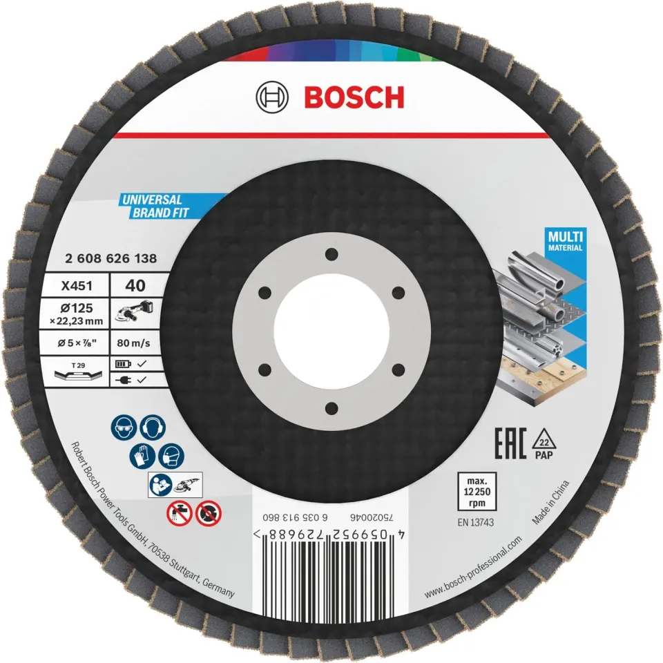 Bosch Expert X451 disco lamellare 125 mm G40 15 pezzi T29