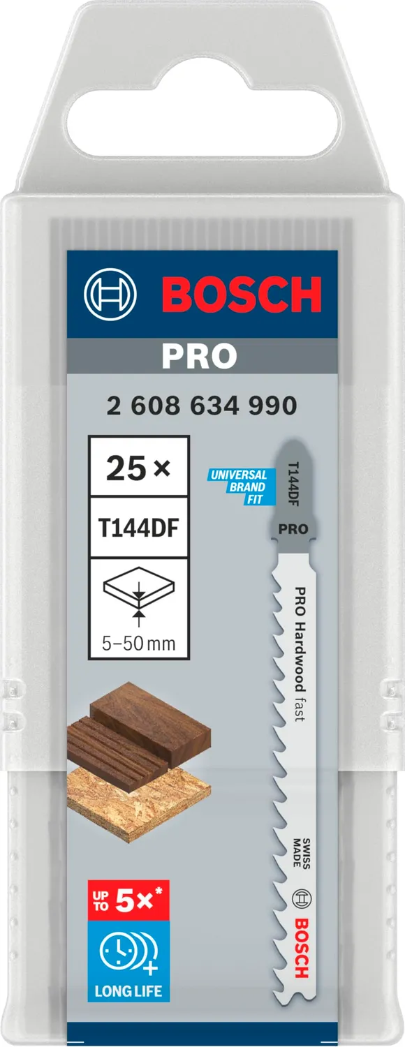 Bosch PRO T144DF lame seghetto 25 pezzi legno duro