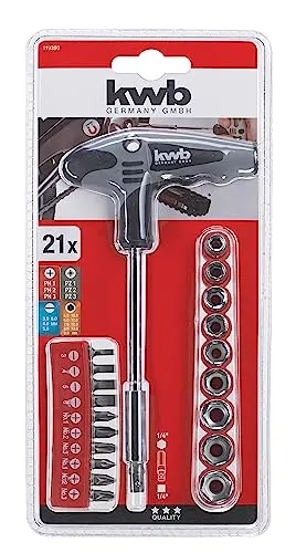 KWB 119390 set cacciavite a T 21 pezzi bit bussole